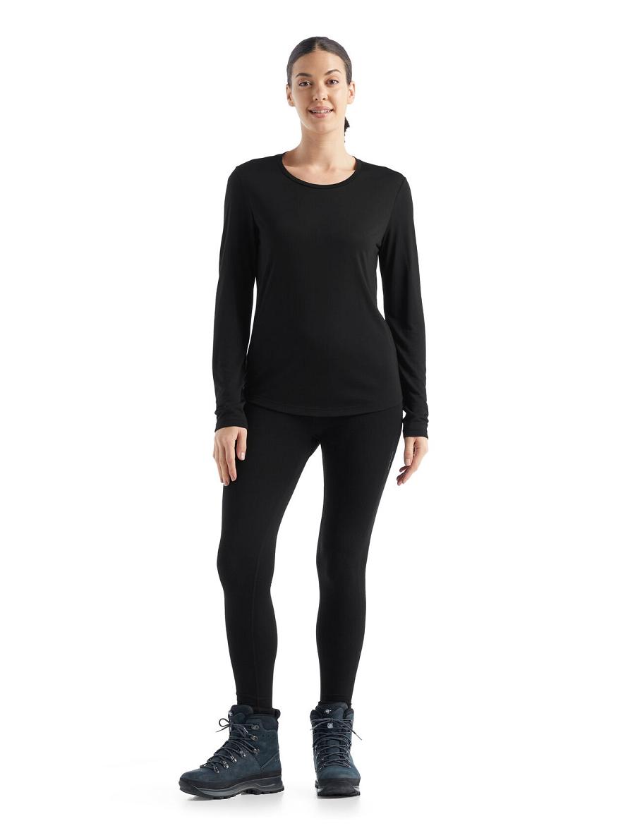 Icebreaker Merino Sphere II T-Shirt Női Long Sleeve Fekete | HU 1644PJJQ